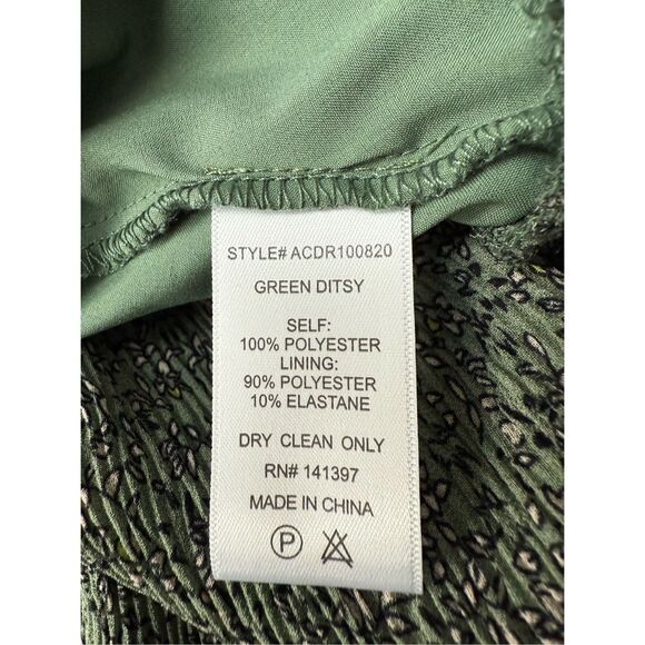 ASTR The Label Green Ruched Ruffle Floral Print Midi Dress - Picture 13 of 13